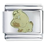 Animal Big Head Bull Dog Italian Charm Bracelet