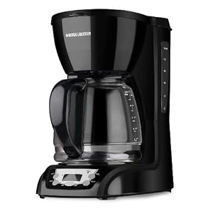 Black and Decker DLX1050B 12-Cup Programmable Coffeemaker with Glass Carafe, Black by Black & Decker