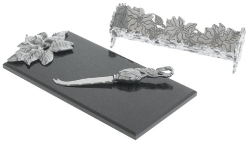 Arthur Court Magnolia 3-Piece Cheese and Cracker Set
