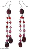 Quartzite and garnet earrings, 'Shimmering Perfection'