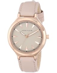 Anne Klein Womens AK/1504RGLP Rose Gold-Tone Case Blush Pink Leather Strap Watch