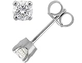 Diamond Solitaire Stud Earrings: 14K White Gold 1.50 Carat (ctw) Diamond