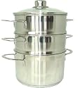 Concept Cookware Induction Steamer Set - 3 Tier Stainless Steel with Glass Lid 18cm