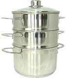 Concept Cookware Induction Steamer Set – 3 Tier Stainless Steel with Glass Lid 18cm