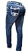 E-LINE WOMANS PLUS SIZE BLUE Denim 1826 JEANS Skinny LEG Ripped Distressed Pants