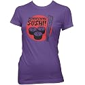 Konnichiwa Sushi Ladies Fine Jersey T-Shirt, Purple, L