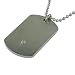 Stainless Steel Dog Tag Pendant w/ Diamond Accent, 22''