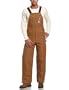 Carhartt Men's Quilt Lined Duck Zip-To-Thigh Bib Overall, Brown, 42x30