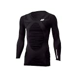 YONEX ヨネックス MUSCLE POWER Vネック長袖Tシャツ《メンズ：ブラック》高機能アンダーウエア STB-1003-007の画像