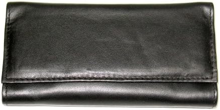 Castleford Premium Black Leather Magnetic Pipe RYO Tobacco Dual Pocket Pouch