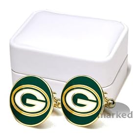 Green Bay Packers NFL Logo'd Executive Cufflinks w/Jewelry Box by Cuff Links