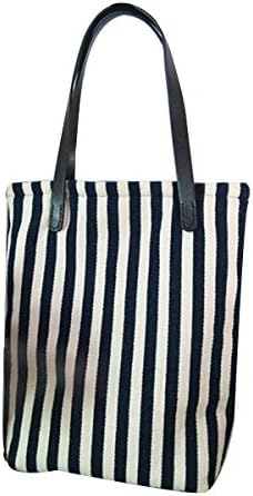 Beach Bag by CY - Girls' Retro Canvas Beach Bag Canvas Tote Handbag,Blue Striped