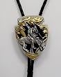End of The Trail Arrowhead Black/Gold Enamel Bolo Tie