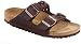 Birkenstock slippers Arizona from Waxy Leather in Habana Gross-Braid with a narrow insole