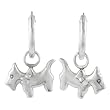 Sterling Silver Hoop Earrings with Dangling Dogs