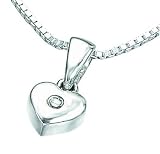 D for Diamond Sterling Silver P620 Girls Diamond Set Heart Pendant