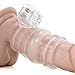 Extra Girth & Ribbed Pleasure Penis Sleeve for Increased Sensation & Erection Enhancing with Vibrating Clitoral Stimulator for Dual Stimulation Couples Sex Toy