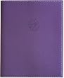 Purple Embossed Flower Leather Brag Book