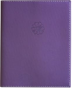 Purple Embossed Flower Leather Brag Book