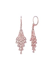 2.27 Carat Diamond Chandelier Drop Earrings 14K Pink Gold