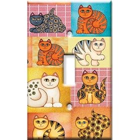 Cat Collage Switch Plate - Outlet Cover by Art Plates.com