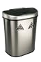 Nine Stars Trash Can/Recycler, Infrared Touchless Automatic Motion Sensor Lid, Stainless Steel, 18.5-Gallon