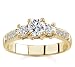 Jewelry : 18k Yellow Gold Three-Stone Diamond Ring (G/VS2, 3/4 ct. tw.)