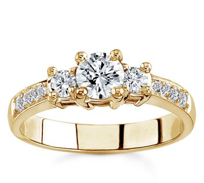 Childrens Toyshop  Jewelry : 18k Yellow Gold Three-Stone Diamond Ring (G/VS2, 3/4 ct. tw.)