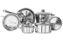 Kinetic Classicor 11-Piece Stainless Steel Cookware Set with Lids