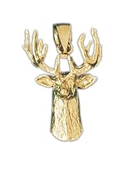 Dazzlers Solid 14 karats gold Deer Charm Pendant Available in three colors from jewelsberry (weights: 2.6 grams only)