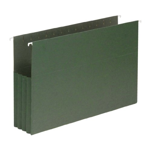 Smead Expandable Legal Size 3 1/2 Inch Capacity Standard Green Hanging File Pockets 10 Count (64320)