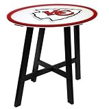 Kansas City Chiefs Wooden Pub Table With Glass Top