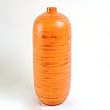 Handmade Ceramic Spun-Bamboo-Style Bottle Design Flower Vase In Salmon Tones
