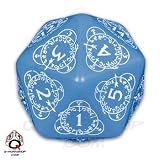 Q-Workshop: D20 Blue & White Card Game Level Counter (30 mm) Jumbo D20 Die