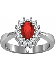 14K White Gold Ruby and Diamond Ring -- LIFETIME WARRANTY