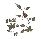 Metal Butterflies & Leaves Wall Hanging