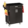 Kitchen Cart with Granite Top - Black (Small)