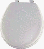 Mayfair 44EC 023 Designer Series Wood Toilet Seat with Easy-Clean Hinges, Round, Pink