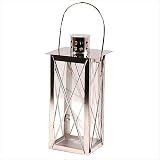 RIESIGE EDELSTAHL-LATERNE WINDLICHT GARTENLATENE