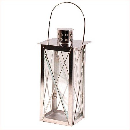 RIESIGE EDELSTAHL-LATERNE WINDLICHT GARTENLATENE