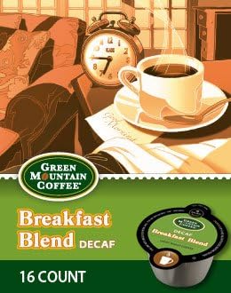 128 Count, Green Mountain Breakfast Blend Decaf VUE Packs For Keurig Vue Brewers (8 - 16 ct VUE Packs)
