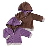 All-natural Year Round Reversible Hoodie By Baby Soy (6-12months, Eggplant/Chocolate)