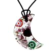 Handmade Crescent Moon Design Murano Glass Pendant - Mona Purple/Silver Style1 Handmade Crescent Moon Design Murano Glass Pendant - Mona Purple/Silver Style1