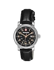 Wenger Urban Classic Swiss Army Black Sunray Textured Dial / Black Leather Strap