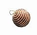 Tag Hand Assembled Beaded Stripe, Christmas Ornament, 3" Dia, Red, Set of 6