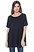 A+D® Womens Casual A-Line Loose Tunic Blouse Top w Scoop Neck
