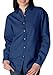 UltraClub Women's Soft Cypress Denim Double Needle Woven Shirt