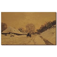 Bild auf LEINWAND + 1 teilig + Bilder Inspirationen Baum Schneebedecktes Dorf + Wandbilder 692 +++ RIESEN BILDER AUSWAHL IN UNSEREM HAENDLERSHOP +++