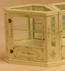 Dollhouse Miniature White Handpainted Corner Shop Counter