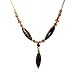 Fashion Beaded Necklace Gold Metal with Wooden and Faceted Crystal Beads